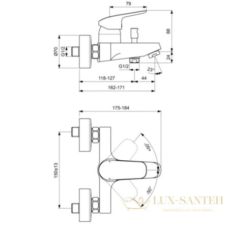 комплект смесителей ideal standard ceraflex bd001aa, хром