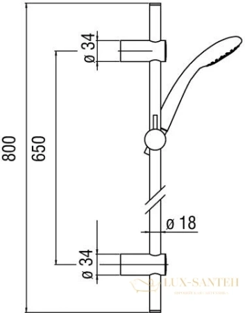 душевой гарнитур nobili shower 65cm, ad140/39cr, цвет хром