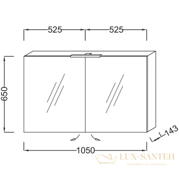 зеркальный шкаф jacob delafon odeon up eb787ru-n18 105х65 см, белый