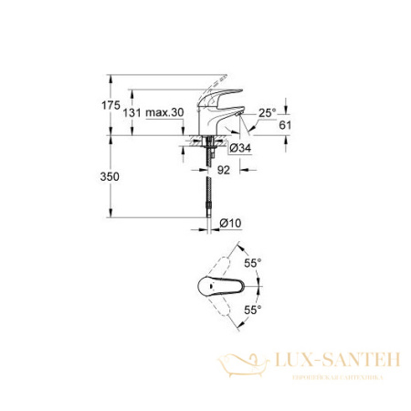 комплект смесителей grohe euroeco 124428, хром