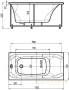 акриловая ванна aquatek альфа 170x70 alf170-0000047 без гидромассажа, с фронтальным экраном (слив слева)