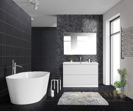 тумба под раковину belbagno albano albano-1200-2c-pia-bl 120 см, bianco lucido