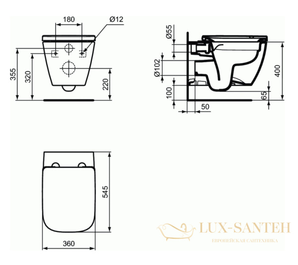 сиденье ideal standard i.life b t468301 для унитаза с микролифтом, белый