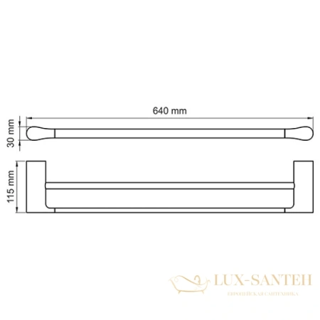 полотенцедержатель wasserkraft glan k-5140 64 см, черный глянец