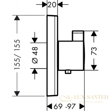 термостат hansgrohe showerselect highflow 15760000, хром