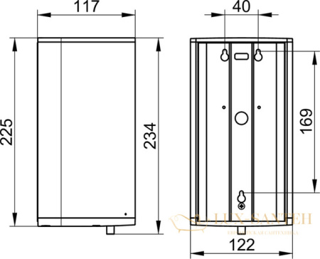 дозатор пены сенсорный keuco plan, 14956170437, алюминий серебристый анодированный/черно-серый