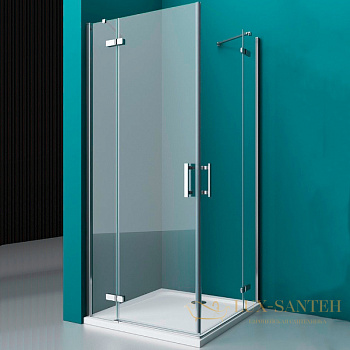 душевой уголок belbagno kraft kraft-ah-22-120/80-c-cr-l 120х80 см профиль хром, стекло прозрачное 