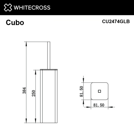 ершик напольный whitecross cubo cu2474glb, брашированное золото