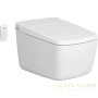 подвесной безободковый унитаз vitra v-care 7231b403-6216 с функцией биде с сиденьем микролифт prime, белый