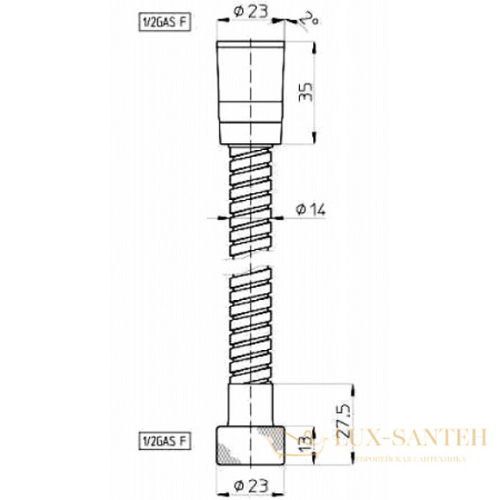 душевой шланг bossini doppia aggraffatura a00048b.030 1,25 м, хром