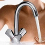 смеситель для раковины hansgrohe logis 71221000 двуручный, без донного клапана