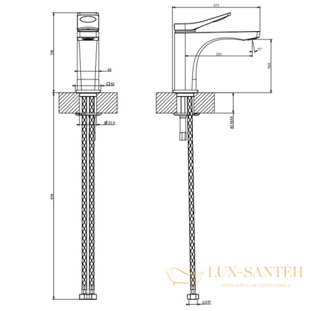 смеситель для раковины gessi rilievo 59006.031, хром