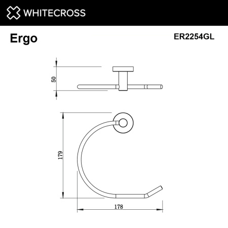 полотенцедержатель кольцо whitecross ergo er2254gl, золото