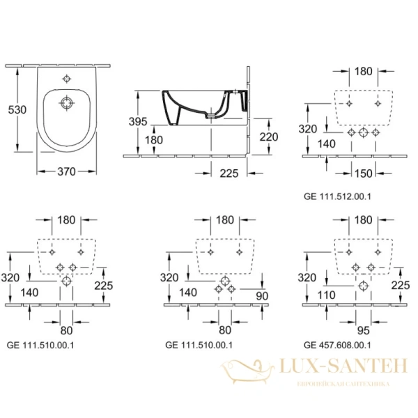 подвесное биде villeroy & boch avento 54050001, альпийский белый