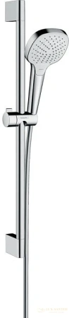 душевой гарнитур hansgrohe croma select e vario 26582400 со штангой 65 см, белый/хром