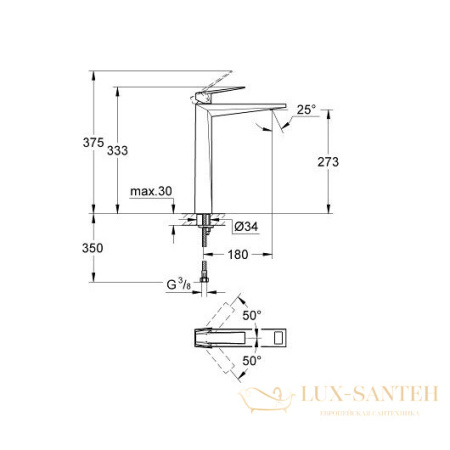 смеситель grohe allure brilliant 23114000 для раковины, хром