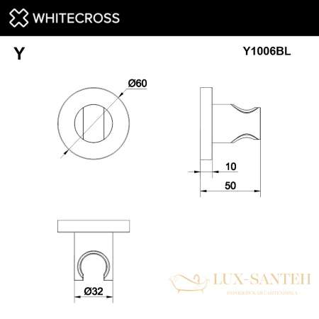 кронштейн точечный whitecross y1006bl, черный мат