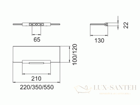 полочка keuco из кристаллина 220х8х100 mm 14910005200