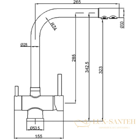 смеситель zorg sanitary zr 348 yf br для кухни, бронза