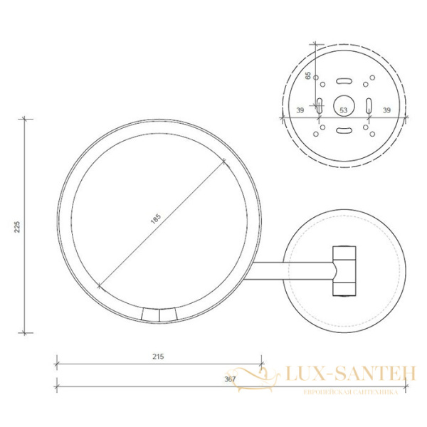 зеркало косметическое decor walther round just look wr 0122300 с подсветкой, хром