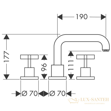 смеситель на борт ванны axor citterio, 39436000, (внешняя часть), хром