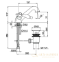 смеситель двухвентильный для раковины, cisal arcana toscana, ts00051027, на 1 отверстие с донным клапаном, бронза