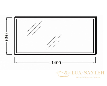 зеркало jacob delafon parallel eb1446-nf с подсветкой 140*65 см, стекло зеркальное