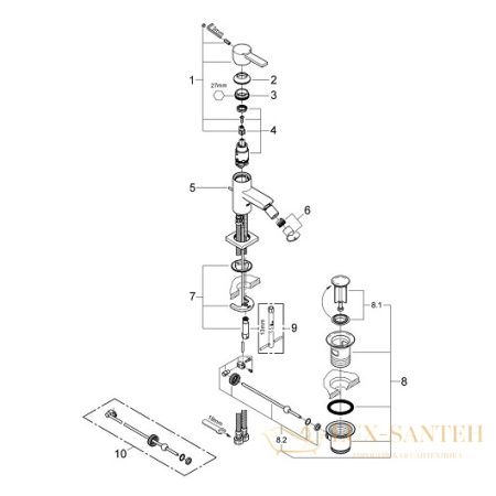 смеситель grohe allure 32147000 для биде, хром