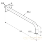 кронштейн kludi a-qa 6653491-00 для верхнего душа 428 мм, хром/белый