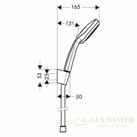 душевой набор hansgrohe croma 100 vario/porter'c 27594000 с держателем и шлангом 160 см, хром