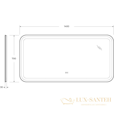 зеркало cezares stylus czr-spc-stylus-1400-700-tch-warm 140x70 см 