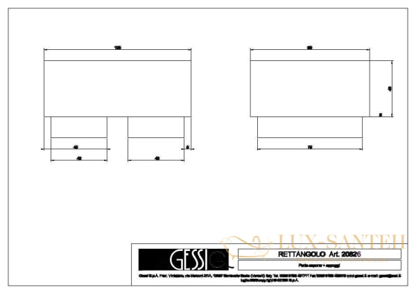 мыльница gessi rettangolo 20826.031, черный